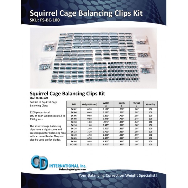 Juego completo de clips de equilibrio Squirrel Cage - 1200 piezas