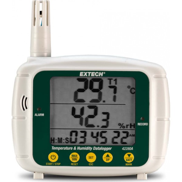 Extech 42280A-NIST Registrador de datos de temperatura y humedad con certificado de calibración trazable al NIST